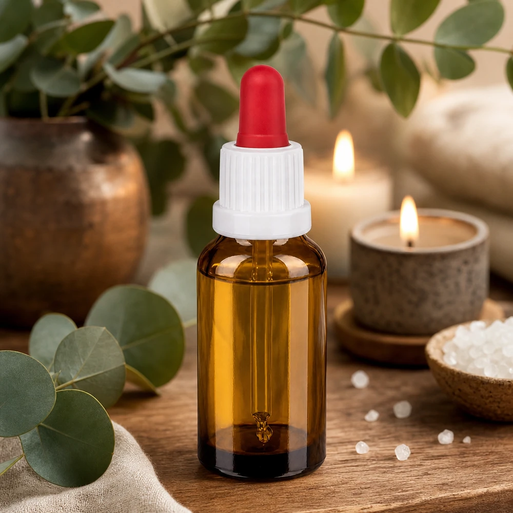 20ml pipetovací láhev bílá/červený uzávěr s ochranou proti manipulaci BrownLine UT18/20 Handliche 20ml Apothekerflasche braun mit tropfgenauem Pipettenverschluss UT18/20