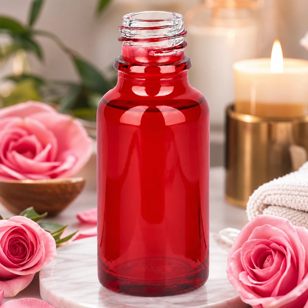 20ml lékárenská lahvička RedLine UT18/20 UNiTWIST. Traditionelle rote 20ml Apothekerflasche RedLine UT18/20 UNiTWIST im klassischen pharmazeutischen Stil