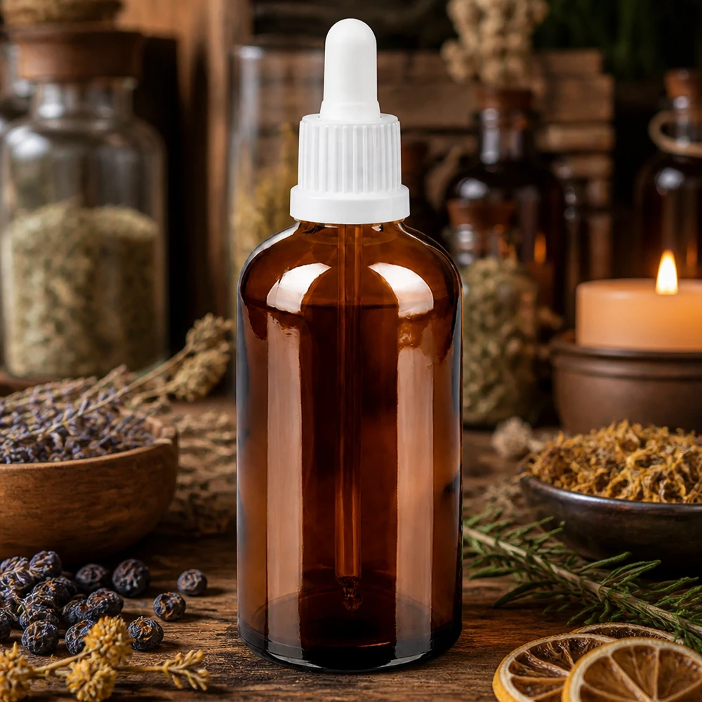 100ml pipetovací láhev bílá s pojistným uzávěrem BrownLine UT18/100 Nachfüllbare 100ml BrownLine Pipettenflasche für umweltbewusste Produktnutzung