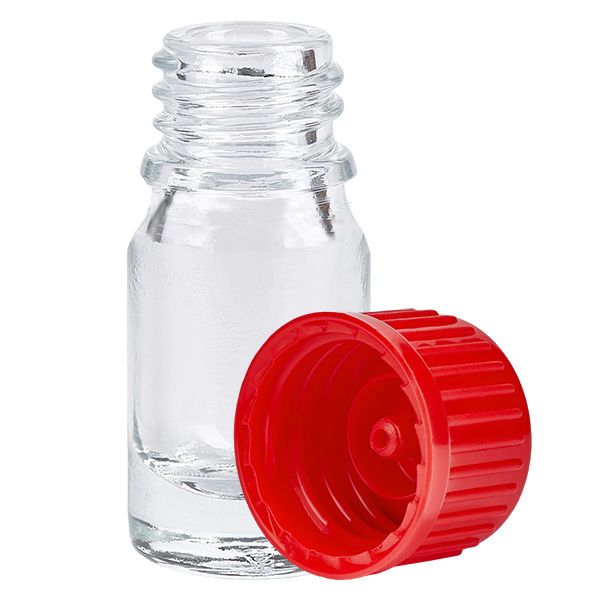 5ml lahvička 11mm šroubovací uzávěr červená Standard ClearLine UT18/5 5ml lahvička 11mm šroubovací uzávěr červená Standard ClearLine UT18/5