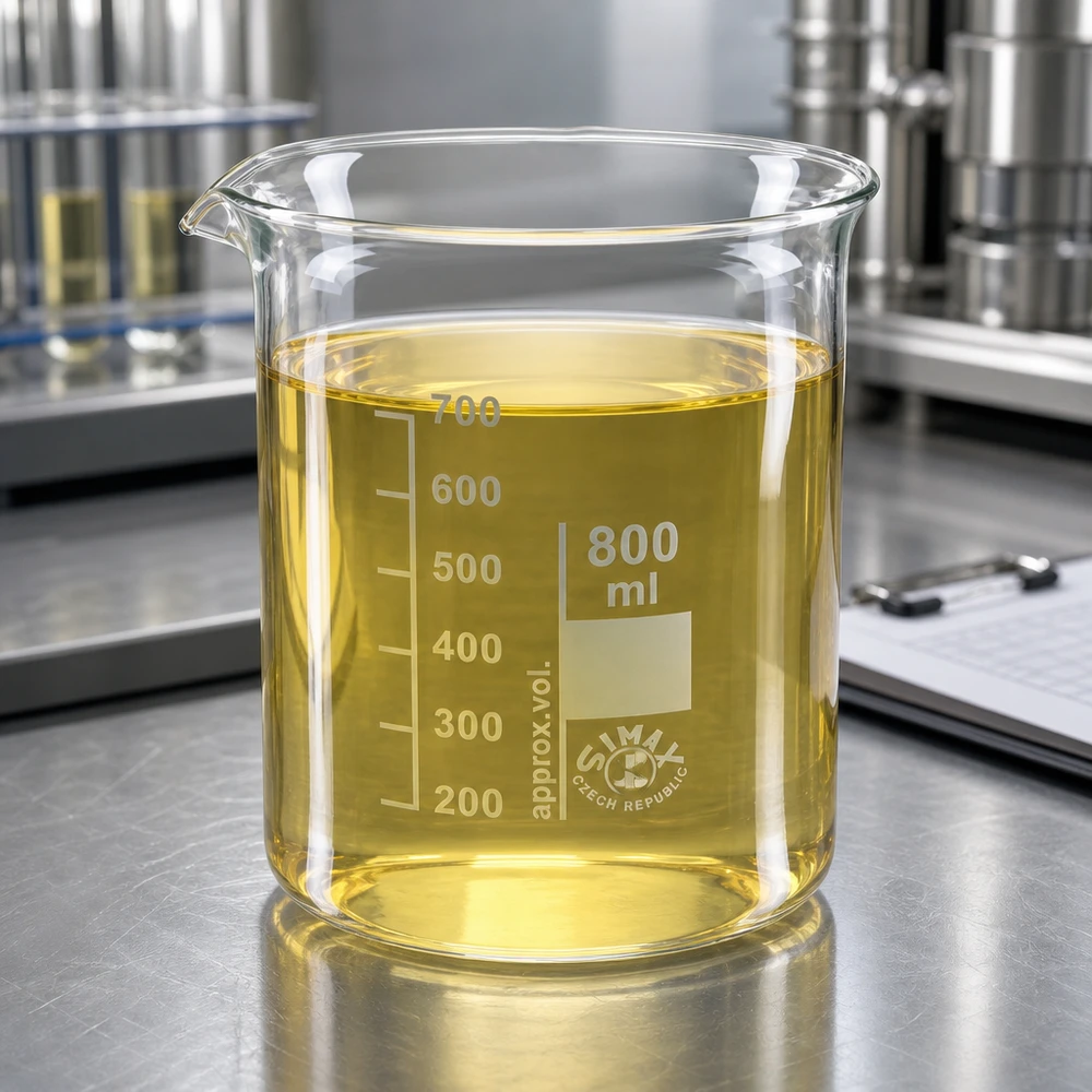 Kádinka 800 ml z borosilikátového skla, nízký tvar Wissenschaftliches Becherglas 800ml Borosilikatglas mit klarer Volumenskala in Laborumgebung