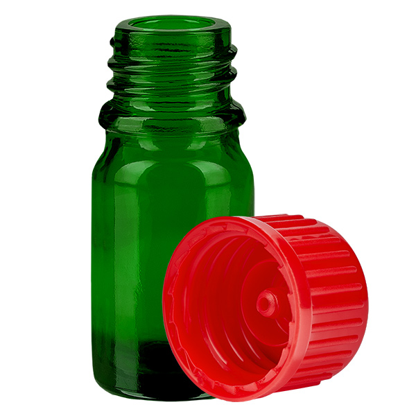5ml lahvička 11mm šroubovací uzávěr červená Standard GreenLine UT18/5 5ml lahvička 11mm šroubovací uzávěr červená Standard GreenLine UT18/5
