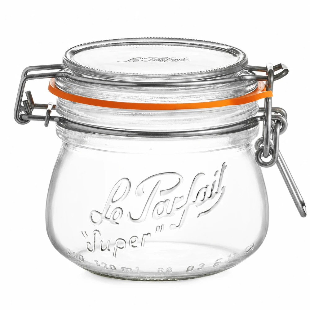 250ml Vorratsglas "Super" mit Bügelverschluss Le Parfait® 250ml Le Parfait Super Vorratsglas mit Bügelverschluss und Gummidichtung aus klarem Glas für Küche