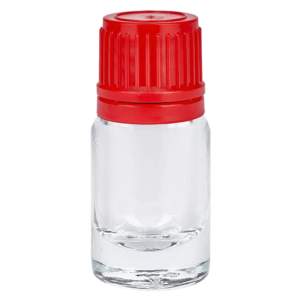 5ml lahvička 11mm šroubovací uzávěr červený uzávěr s ochranou proti manipulaci ClearLine UT18/5 5ml lahvička 11mm šroubovací uzávěr červený uzávěr s ochranou proti manipulaci ClearLine UT18/5