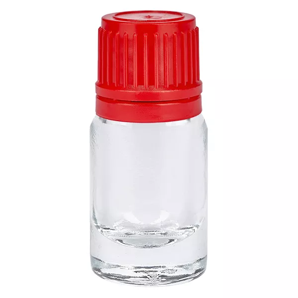 5ml lahvička 11mm šroubovací uzávěr červený uzávěr s ochranou proti manipulaci ClearLine UT18/5 5ml lahvička 11mm šroubovací uzávěr červený uzávěr s ochranou proti manipulaci ClearLine UT18/5