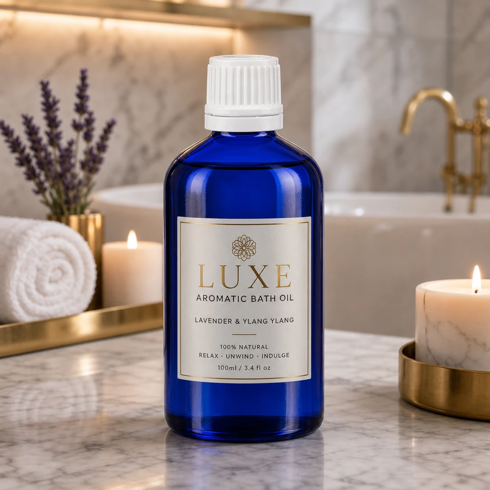 Lékárenská láhev modrá 20ml kapátko bílé uzávěr odolný proti dětem standardní Hochwertige 20ml Blauglas-Flasche mit Sicherheits-Tropfverschluss für Naturkosmetik und Öle
