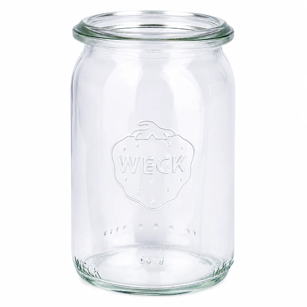 145ml válcová sklenice WECK RR40 s dřevěným dřívkem. WECK Zylinderglas 145ml RR40 Einmachglas transparent ohne Deckel für Konservierung und Vorratshaltung