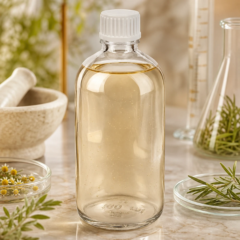 100ml lahvička s kapátkem 0,9 mm bílá standardní uzávěr ClearLine UT18/100 Hochwertige 100ml Klarglasflasche ClearLine UT18 weißer Kindersicherheitsverschluss Aromatherapie