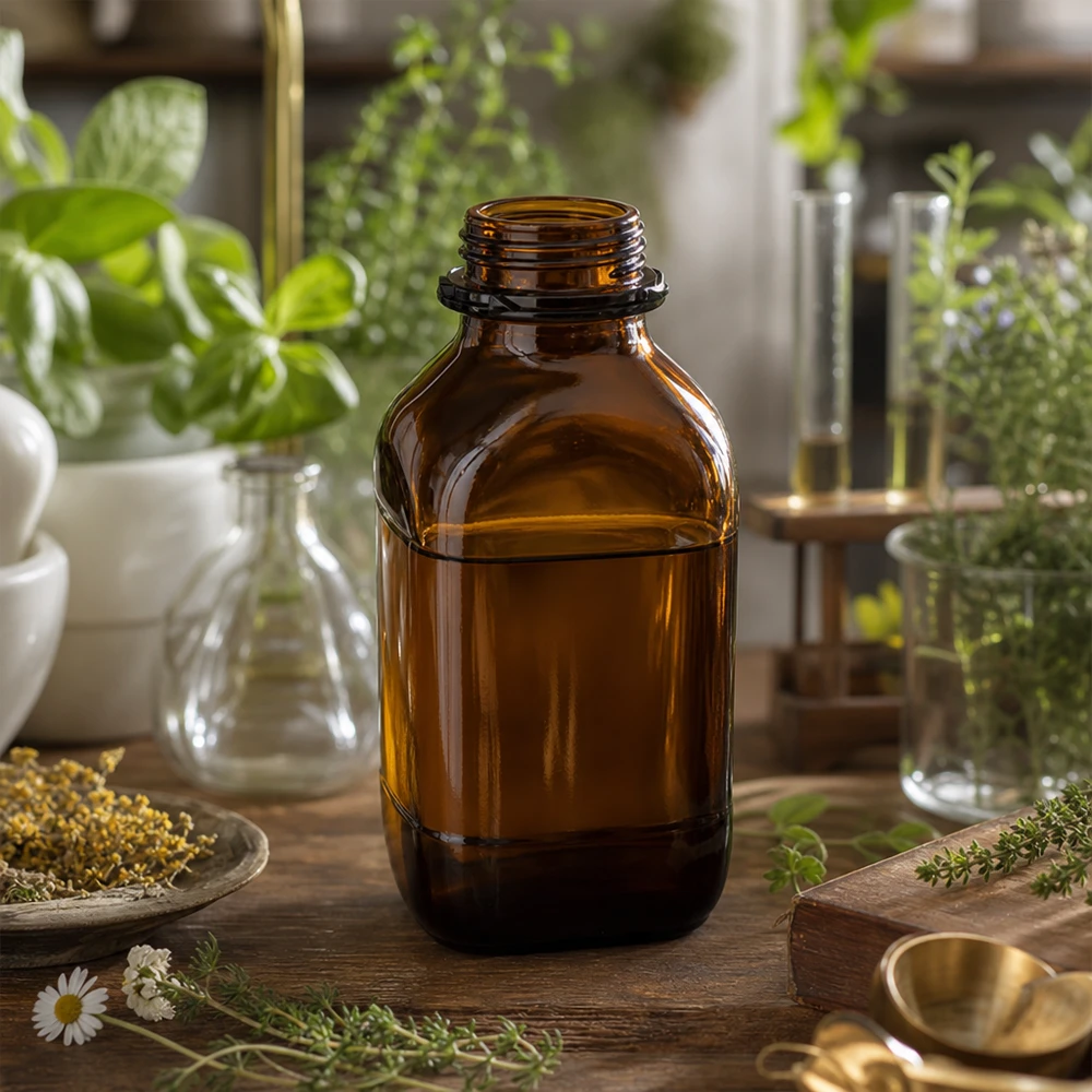 Láhev na chemikálie o objemu 1000 ml Klassische 1000ml Chemikalienflasche im Vintage-Design für traditionelle Laborausstattung