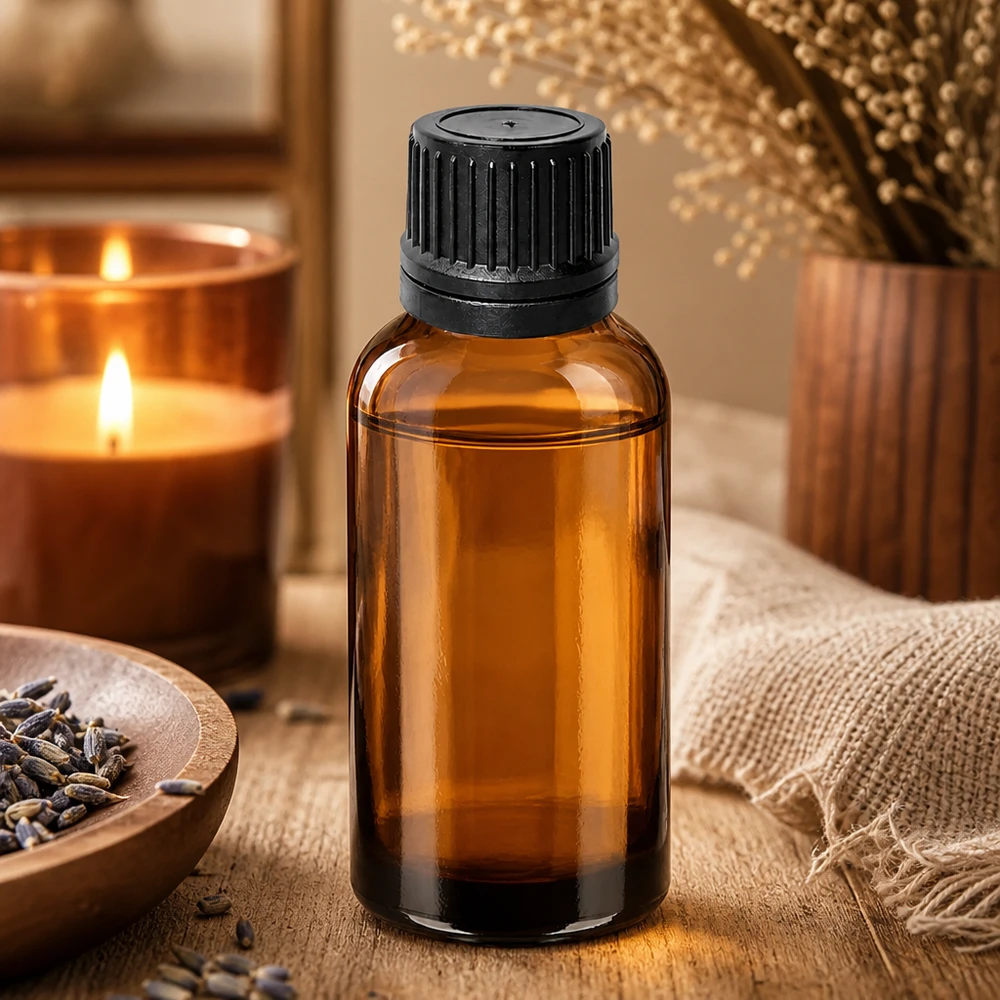 Kleine 30ml Tropfflasche mit schwarzem Verschluss ideal für Reise und unterwegs