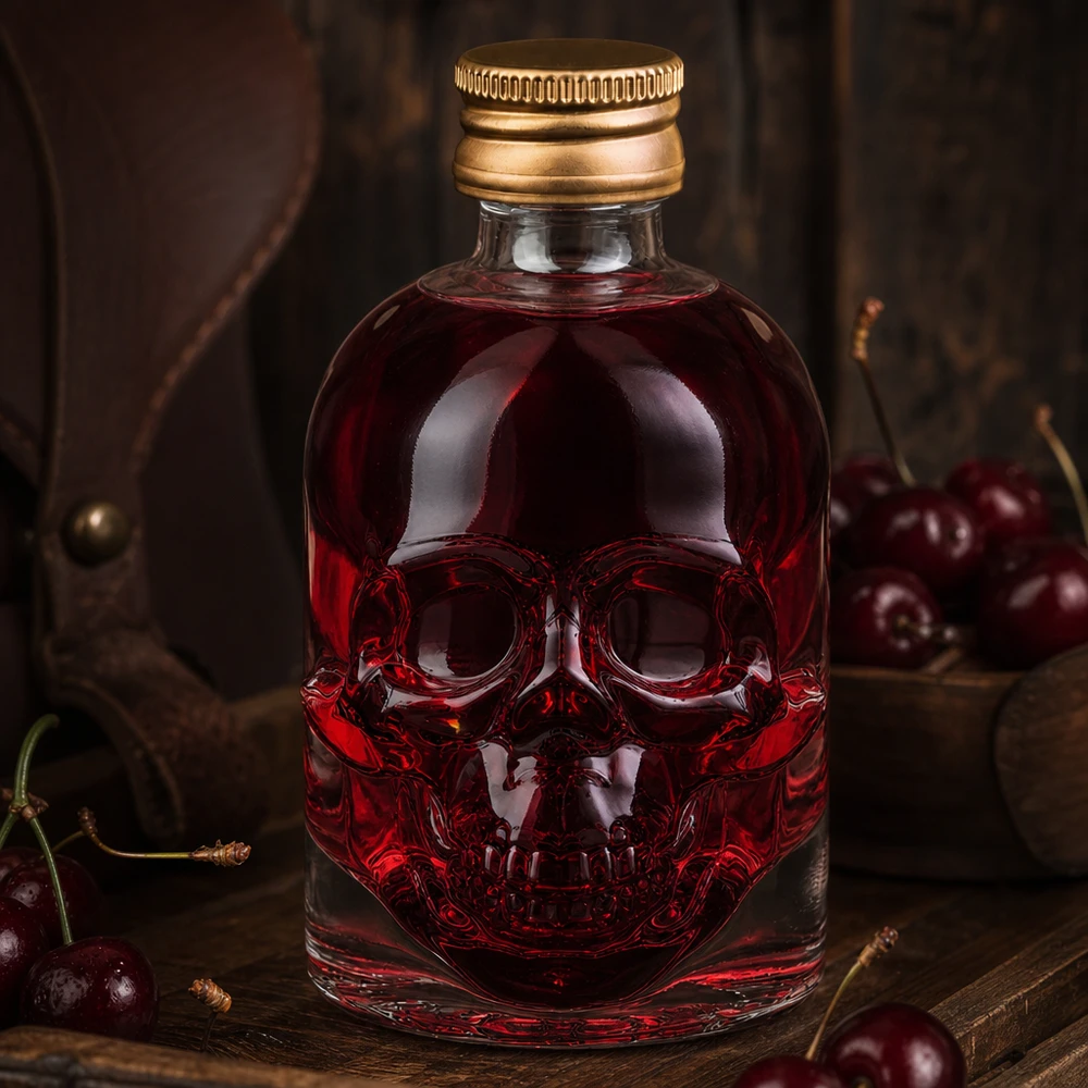 Elegante 50ml Glasflasche Hector mit goldenem UNiTWIST für exklusive Liköre und Schnäpse
