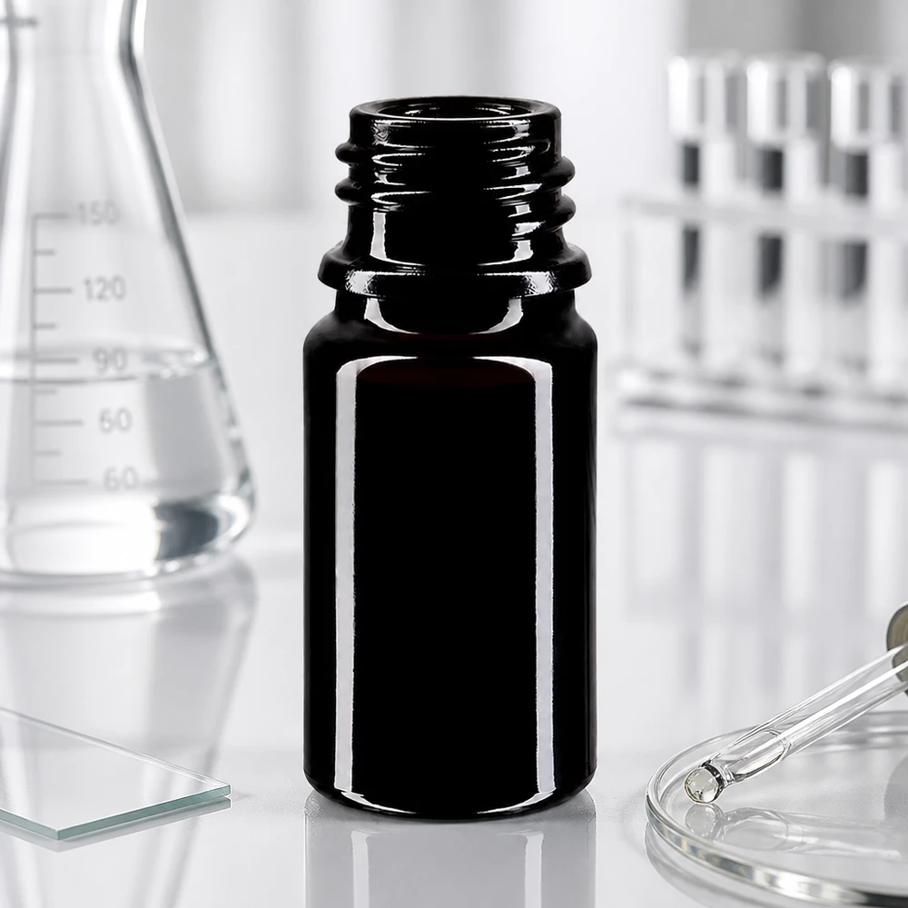Fialová skleněná láhev 5ml DIN 18 (Mironglas) Präzise 5ml Miron Tropfflasche Orion für exakte Dosierung von Heilpflanzenextrakten
