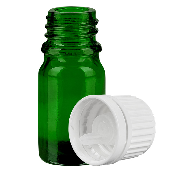 5ml kapací lahvička 0,7mm bílá s tamper-evidentním uzávěrem GreenLine UT18/5 5ml kapací lahvička 0,7mm bílá s tamper-evidentním uzávěrem GreenLine UT18/5