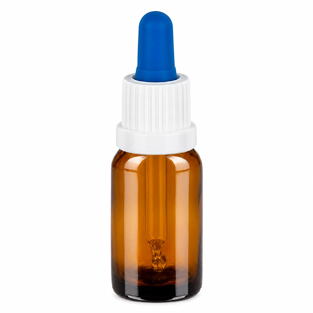 10ml pipetovací láhev bílá/modrý tamper evidentní uzávěr BrownLine UT18/10 Professionelle 10ml Pipettenflasche BrownLine für sichere Aufbewahrung von Flüssigkeiten
