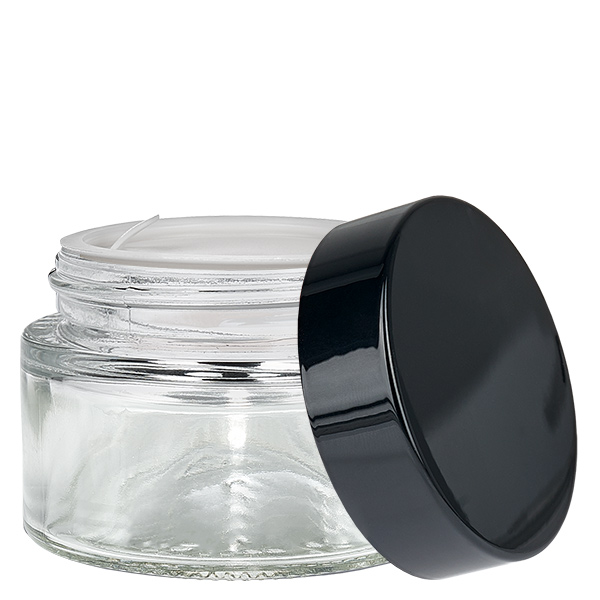 Skleněná dóza 30ml čirá, s víčkem s vložkou UNiTWIST Skleněná dóza 30ml čirá, s víčkem s vložkou UNiTWIST