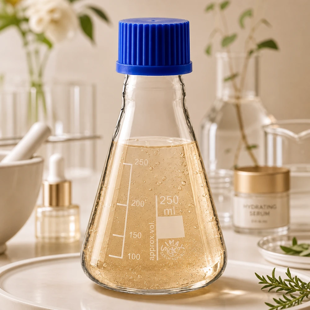 Erlenmeyerova baňka 250ml se šroubovacím uzávěrem Erlenmeyerkolben 250ml mit rutschfester Basis und sicherem Verschluss für Laborarbeiten