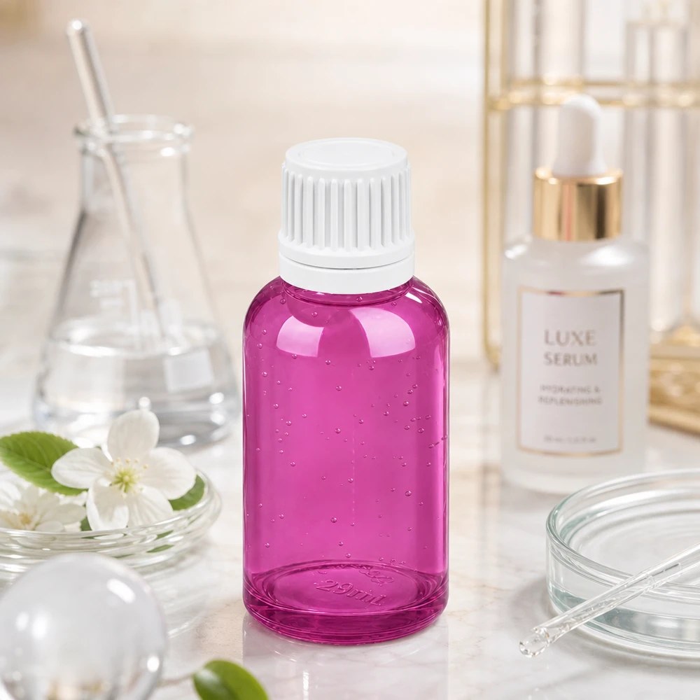 PurpleLine 30ml Tropfflasche violett mit präzisem 0.7mm Dosieraufsatz für Laborarbeit