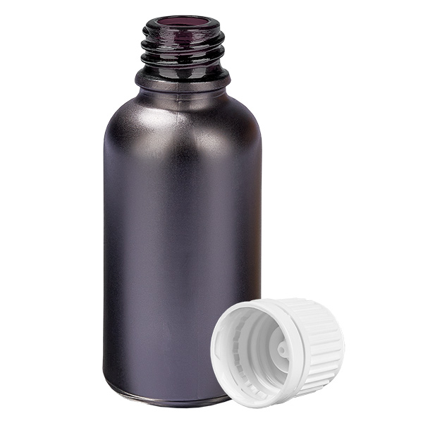 30ml láhev 11mm šroubovací uzávěr bílý uzávěr s ochranou proti manipulaci BlackLine UT18/30 30ml láhev 11mm šroubovací uzávěr bílý uzávěr s ochranou proti manipulaci BlackLine UT18/30
