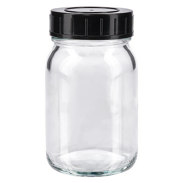 200ml láhev se širokým hrdlem z čirého skla se šroubovacím uzávěrem 200ml láhev se širokým hrdlem z čirého skla se šroubovacím uzávěrem