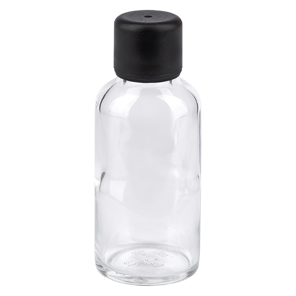 30ml láhev 6mm šroubovací uzávěr černý standard ClearLine UT18/30 30ml láhev 6mm šroubovací uzávěr černý standard ClearLine UT18/30