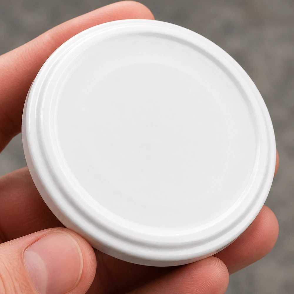 66mm víko BioSeal bílé (TO66) UNiTWIST UNiTWIST TO66 – pohled shora, bílé víčko BioSeal, průměr 66 mm, kulatý tvar, BPA-NI, unitemp
