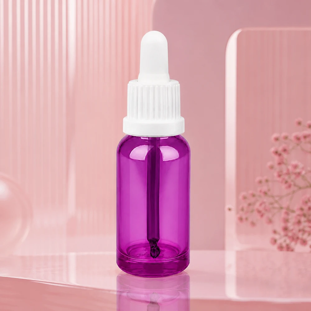 Stilvolle Pipettenflasche 20ml lila mit praktischem Dropper-System