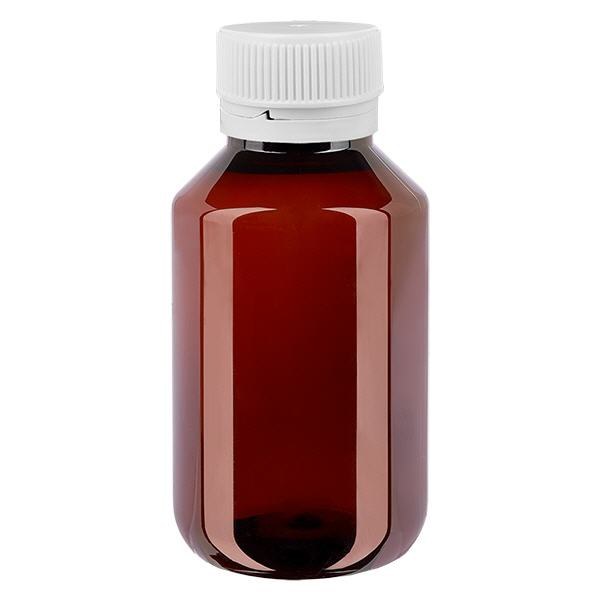 PET láhev 50ml s bílým rýhovaným uzávěrem s možností opakovaného uzavření PET láhev 50ml s bílým rýhovaným uzávěrem s možností opakovaného uzavření