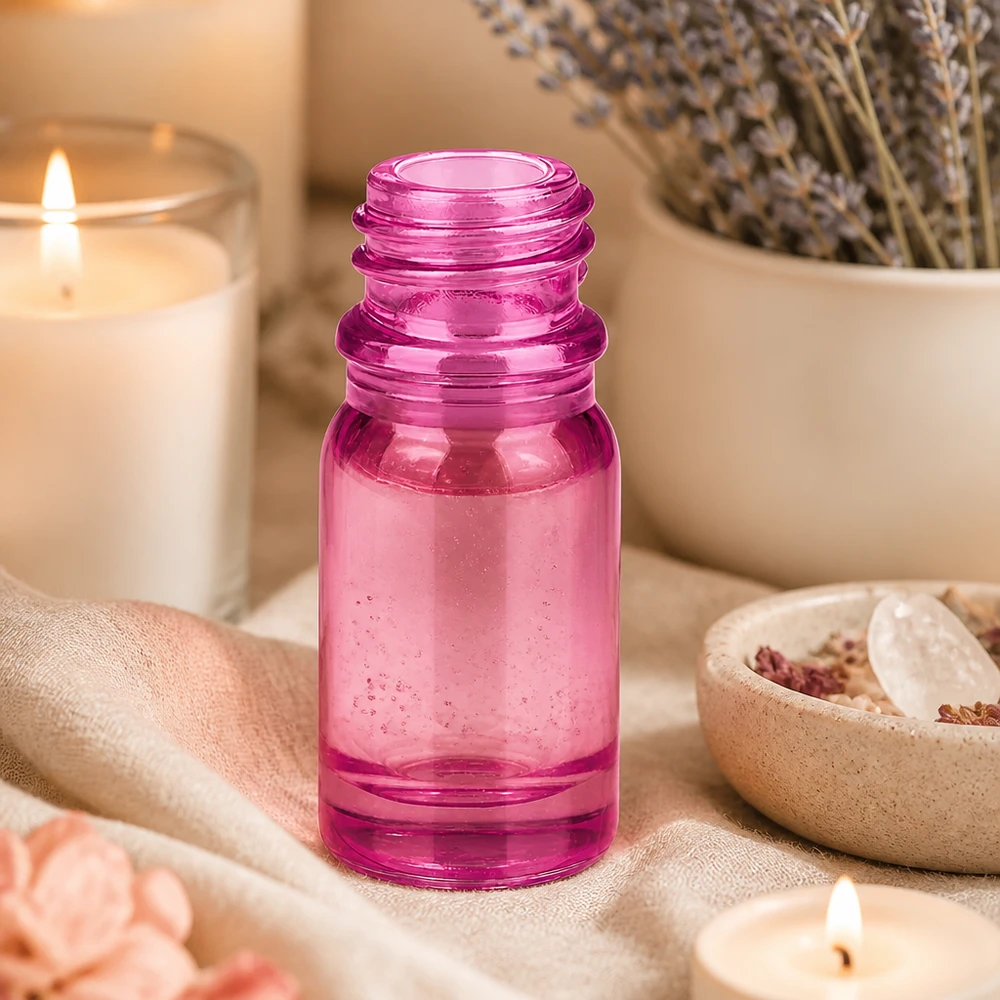 Platzsparende 5ml Flasche PurpleLine UT18/5 mit UNiTWIST-System in femininem Pink-Violett