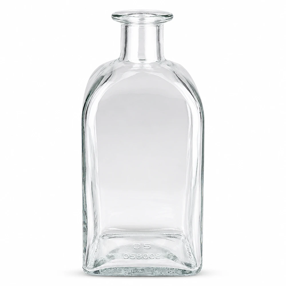 500ml Glasflasche Julia ohne Verschluss UNiTWIST transparent rechteckig mit kurzem Hals für Spirituosen und Öle