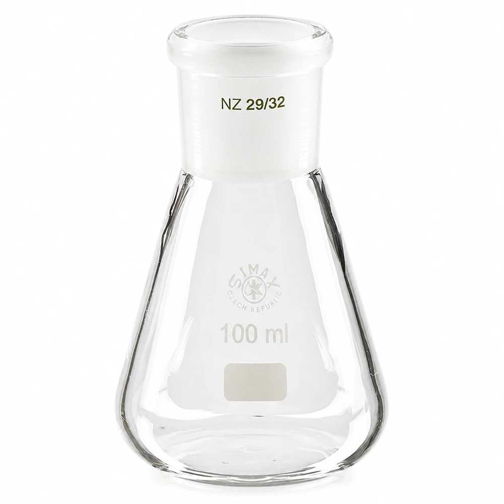 Erlenmeyerova baňka 100ml se standardním broušeným spojem (29/32)