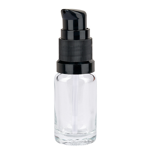 10ml ClearLine Flasche mit schwarzer STD Pumpe für Serum Öl und Pflegeprodukte