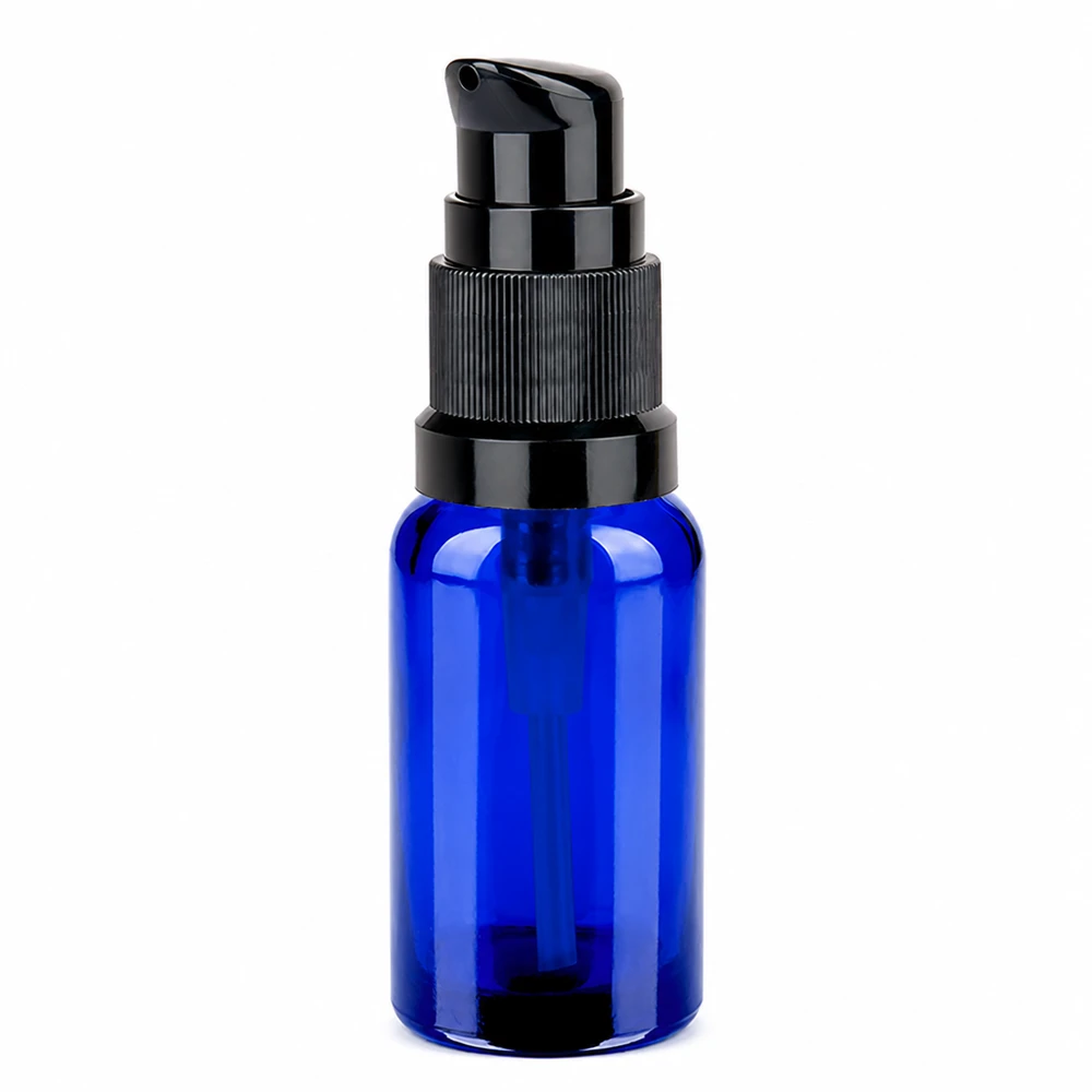 20ml lahvička s pumpičkou černá standardní uzávěr BlueLine UT18/20 20ml Pumpflasche schwarz STD BlueLine UT18/20 - wiederverwendbare Flasche mit Pumpverschluss