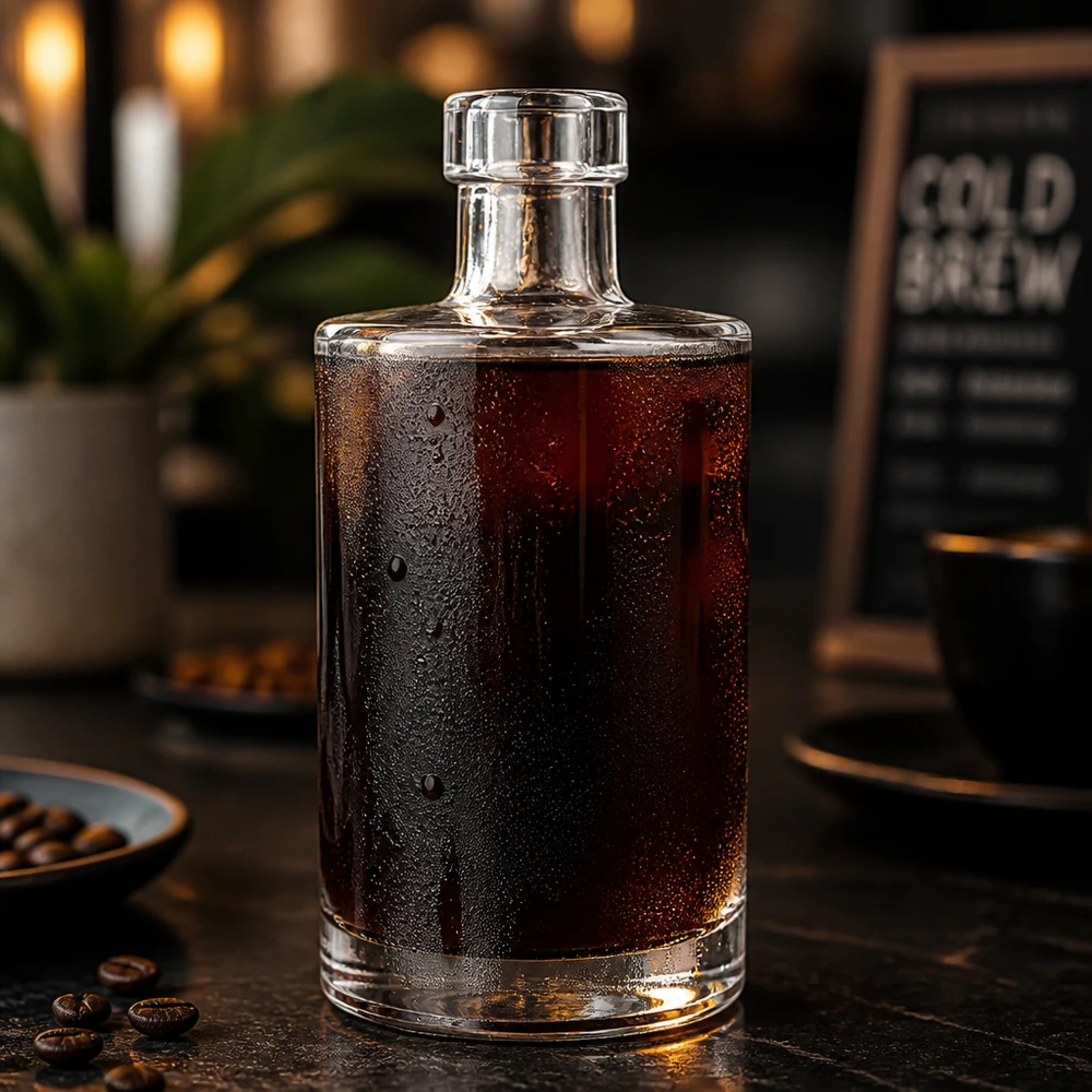 350ml Glasflasche Marie mit Cold Brew Kaffee befüllt Kaffeebohnen Ambiente Gastronomie Anwendung Bild 6 von 10