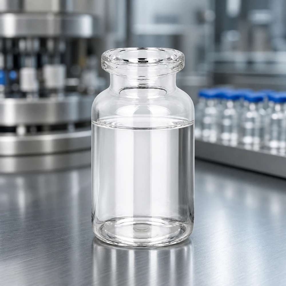 Injekční láhev z čirého skla 10ml 10ml Injektionsflasche Klarglas mit glatter Außenwand und verstärktem Boden für Druckbelastung