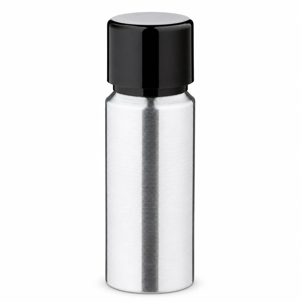 20ml leštěná hliníková lahvička se šroubovacím uzávěrem Leere 20ml Aluflasche mit Schraubkappe perfekt zum Abfüllen von Hautpflegeprodukten