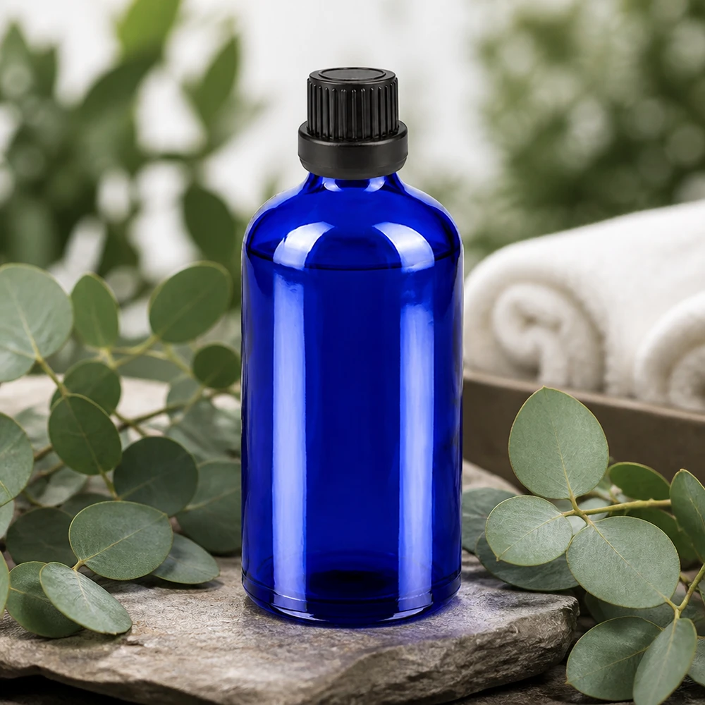 100ml lahvička s kapátkem 2mm černá s uzávěrem odolným proti manipulaci BlueLine UT18/100