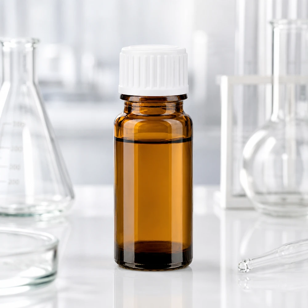 Lékárenská láhev hnědá 10ml šroubovací uzávěr bílý standardní Lichtschutzflasche Braunglas 10ml weißer Verschluss für chemische Substanzen