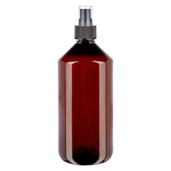 PET láhev 1000ml s rozprašovačem černá PET láhev 1000ml s rozprašovačem černá