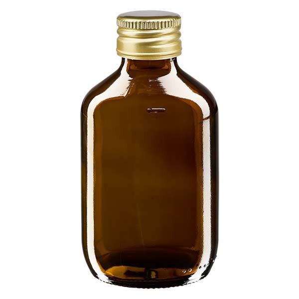 200ml lahvička na léky hnědá, se zlatým hliníkovým uzávěrem ApoGlas 200ml lahvička na léky hnědá, se zlatým hliníkovým uzávěrem ApoGlas