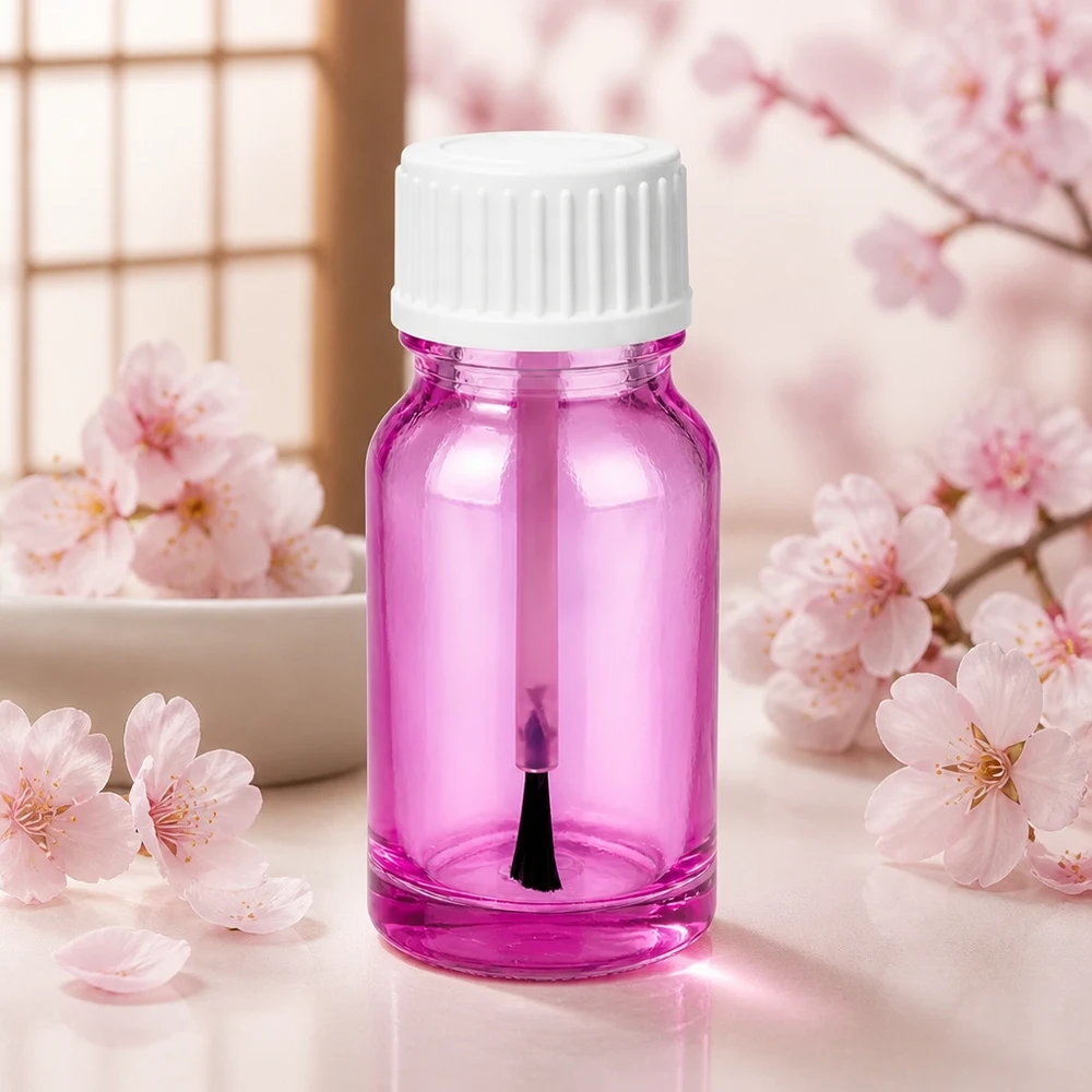 10ml lahvička se štětečkem PurpleLine UT18/10 bílé standardní sklo Praktische 10ml Pinselflasche weiss STD PurpleLine UT18/10 mit ergonomischem Griff für einfache Anwendung