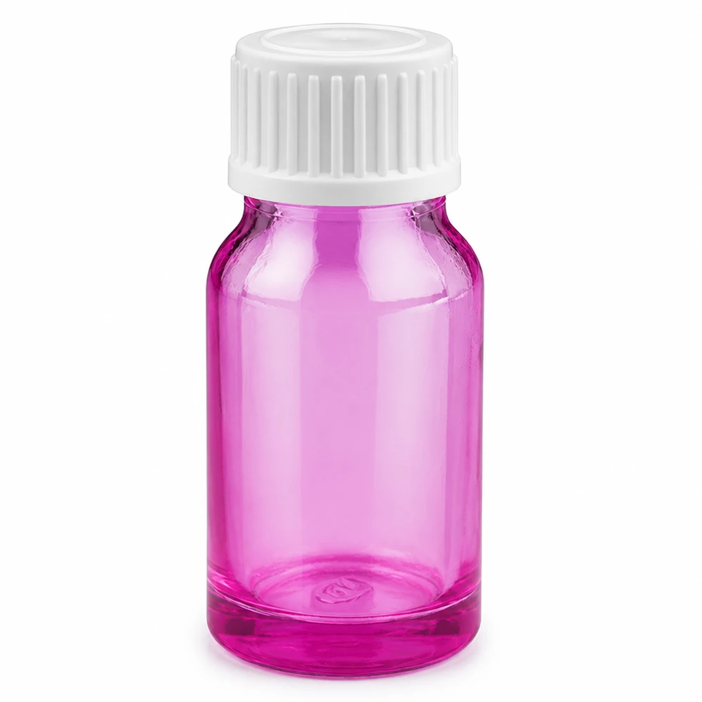 Hochwertige Glasflasche 10ml Purple mit weißem Tropfverschluss UT18/10 Gewinde