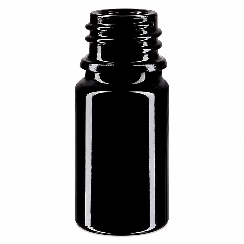 Fialová skleněná láhev 5ml DIN 18 (Mironglas) Premium Miron Violettglas Tropfflasche 5ml schwarz für optimalen Lichtschutz bei Wirkstoffen
