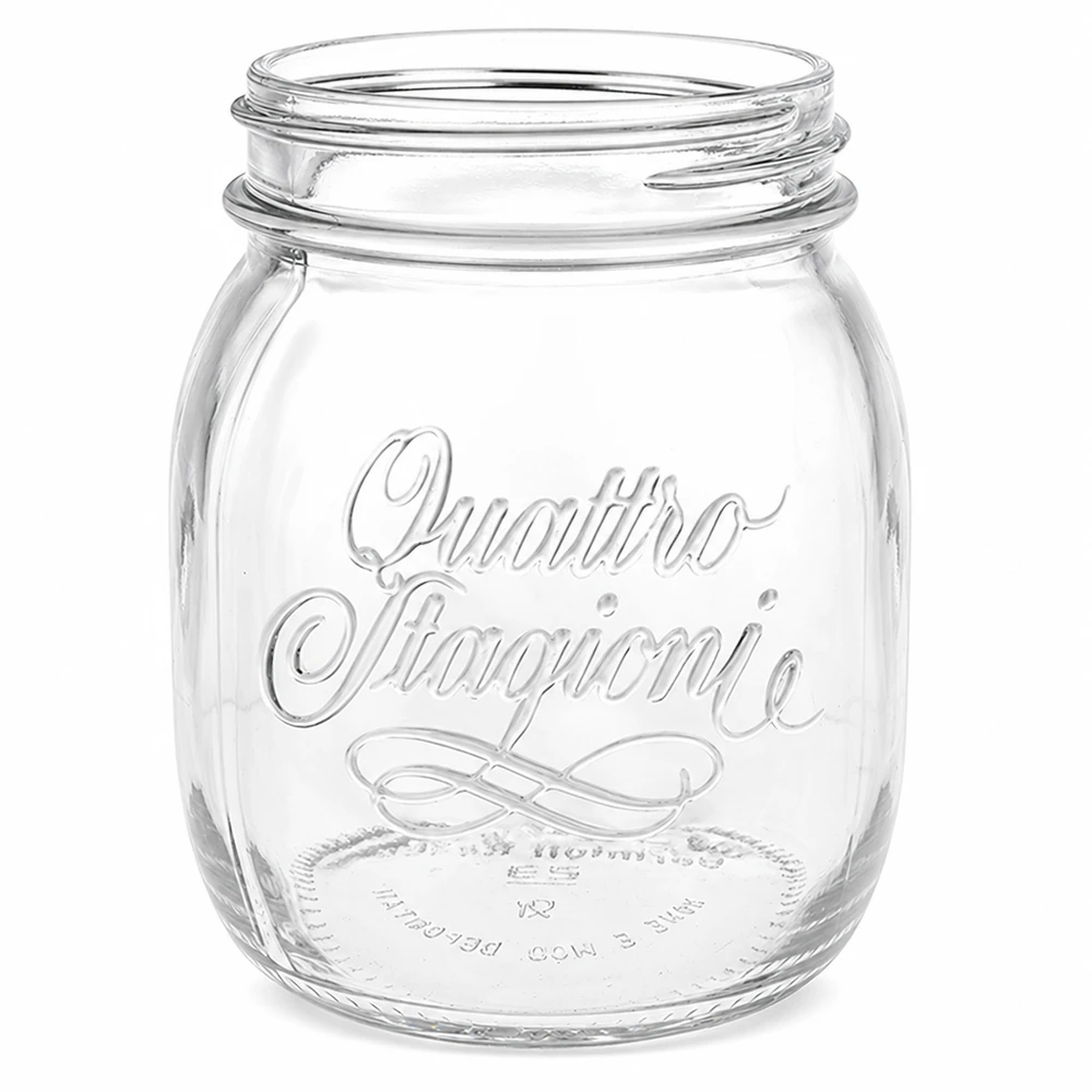 700ml kulatá zavařovací sklenice "Quattro Stagioni" QS86mm 700ml Quattro Stagioni Haushaltsglas mit Schraubgewinde, transparentes Einmachglas für Konservierung und Aufbewahrung