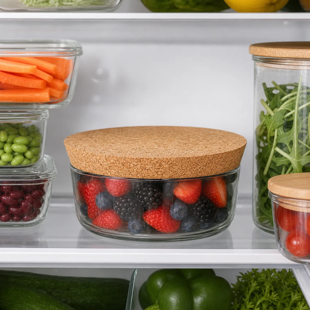 Korek pro otevírání 94mm WECK RR100 (ø90/104, H=20mm) WECK RR100 Korken im Kühlschrank Frischhaltung Beeren Gemüse Salat luftdichte Aufbewahrung Naturkork 94mm Öffnung