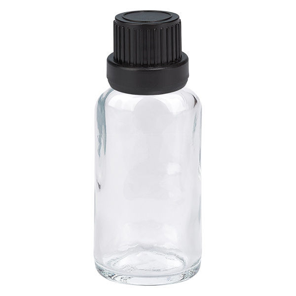 20ml láhev 11mm šroubovací uzávěr černý uzávěr s ochranou proti manipulaci ClearLine UT18/20 20ml láhev 11mm šroubovací uzávěr černý uzávěr s ochranou proti manipulaci ClearLine UT18/20