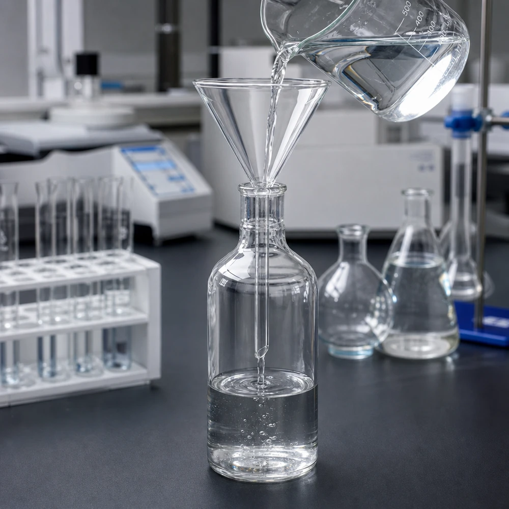 Nálevka ø85mm borosilikátový úhel 60 krátký styl Universeller Glastrichter 85mm Durchmesser für vielseitige Anwendungen in Forschung und Analytik