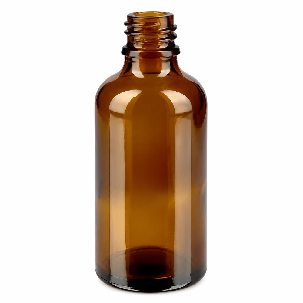 Kompakte Braunglasflasche 50ml mit Tropfeinsatz für punktgenaue Anwendung