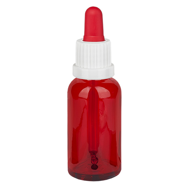 30ml pipetovací láhev bílá/červená s tamper-evidentním uzávěrem RedLine UT18/30 30ml pipetovací láhev bílá/červená s tamper-evidentním uzávěrem RedLine UT18/30