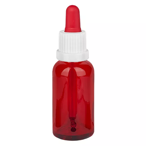 30ml pipetovací láhev bílá/červená s tamper-evidentním uzávěrem RedLine UT18/30