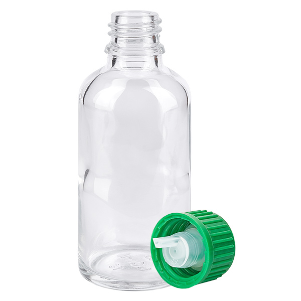 50ml lahvička s kapátkem 0,8 mm zelená standardní uzávěr ClearLine UT18/50 50ml lahvička s kapátkem 0,8 mm zelená standardní uzávěr ClearLine UT18/50